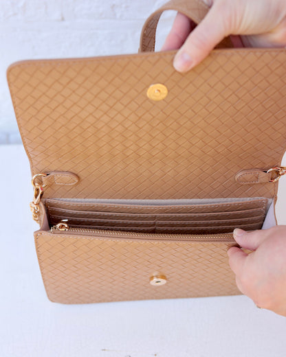 Bryn Clutch/Crossbody Natural Lattice